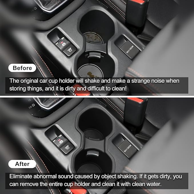 smabee Center Console Cup Holder for Subaru Forester 2025 2026 TPE Drinks Holder Box Organizer Car Interior Accessories Black