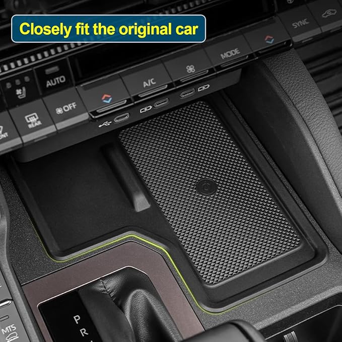 JYCDC Compatible with Toyota 2024 2025 Land Cruiser LC250 J250 Prado Center Console Wireless Charging Protective Mat,Silicone Non-Slip Pad Anti-Dust Liner Interior