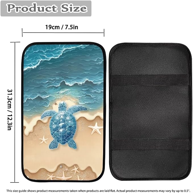 Cute Turtle Car Console Covers Armrest Console Cover Soft Car Center Console Cover Accessories Protect from Pet Claws Universal Cars Interior Accessories Decoration