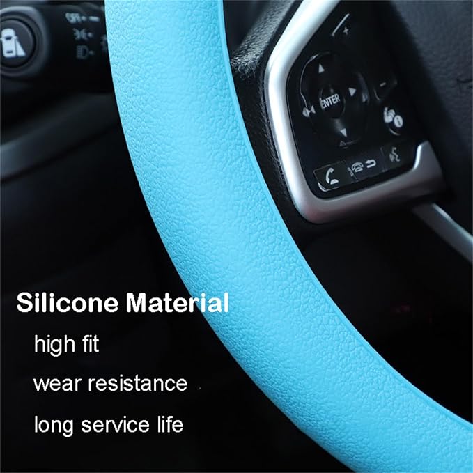 Cool Non-Slip Silicone Steering Wheel Protector, Steering Wheel Protective Cover, Non-Slip Car Steering Wheel Cover, Soft Silicone Steering Wheel Cover (Black)