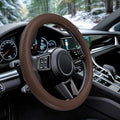 WOCOCN Car Steering Wheel Cover, Thin Anti-Skid Silicone Steering Wheel Cover for Men & Women, Universal Automotive Interior Accessories for Most Cars (Brown)