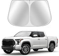 Toluoma Custom Fit Windshield Sun Shade for Toyo-ta Tundra 2022-2024 2025 - Full Coverage, 210T Reflective Fabric, Double-Layer Design - Blocks 99% UV Rays, Keeps Car Cool, Easy to Install and Store