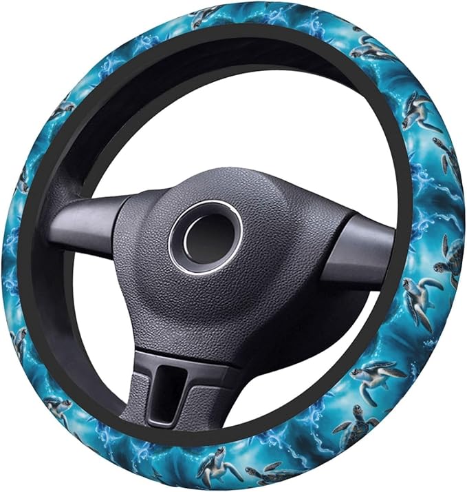 Cool Sea Turtles Universal Fit Steering Wheel Cover for Car, Truck, and SUV, Durable Steering Wheel Protection