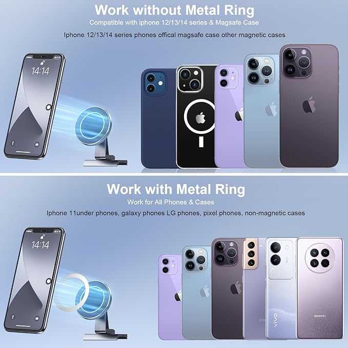 Kaishengyuan Magnetic Car Phone Holder for Toyota Tacoma 2016-2023, 3rd Gen Tacoma Dashboard Clip Cell Phone Cradles Adjustable 20x Super Strong Magnet Phone Stand Phone Mount Fit for All Smartphone