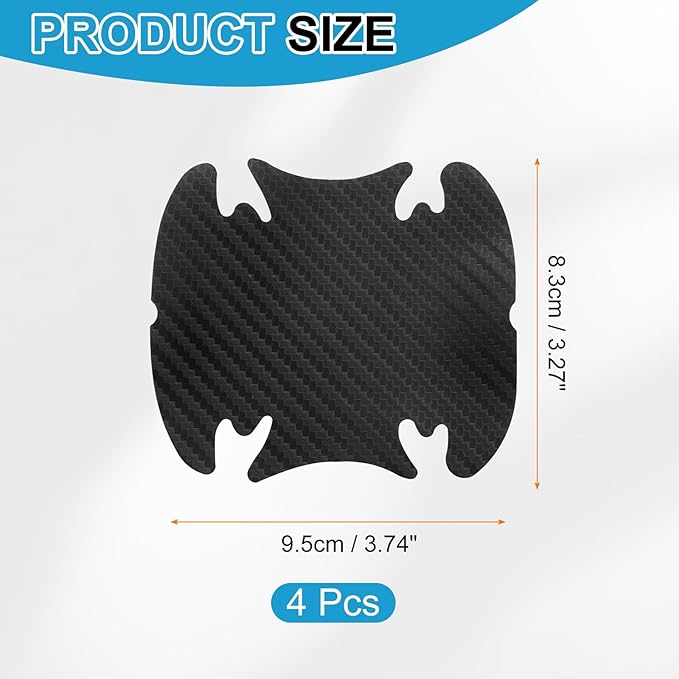 HARFINGTON 4pcs Car Door Handle Scratch Protectors Carbon Fiber Bowl Cover Anti Scratch 3D Sticker Automotive Door Handle Cups Protective Film Bowl Sticker for All Cars, Black