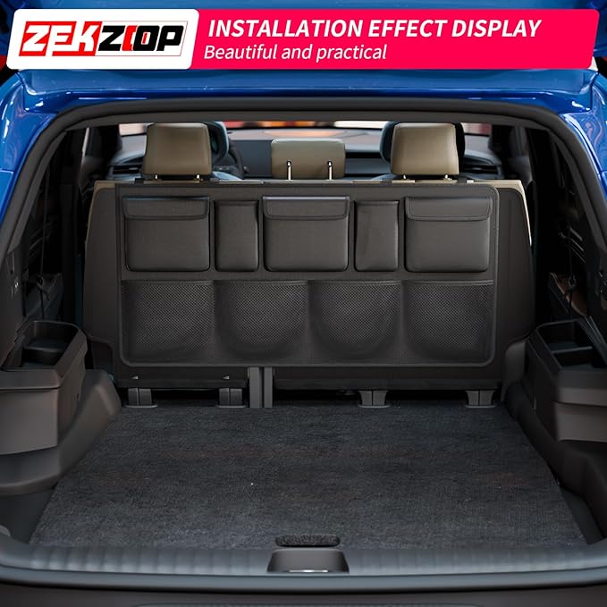 Car Trunk Organizer Compatible with 2010-2025 2026 Toyota 4Runner 5 Seats Trunk Storage Bag with 9 Pockets Large Capacity Backseat Hanging Storage (41"*20") for 4 Runner 5-Seater Accessories
