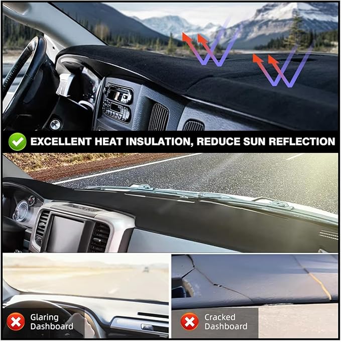 Fit for Buick Envista 2024 2025 LHD RHD, Dash Board Cover for Car, Black Car Dash Cover Carpet Protector, Easy to Use