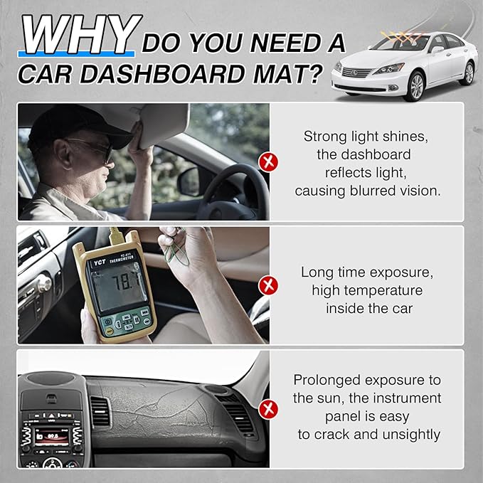 CARTIST Dash Cover Custom Fit for Lexus ES ES240 ES350 2007-2012 Dashboard Cover Mat Non-Slip Pad Carpet Sunshield Protector