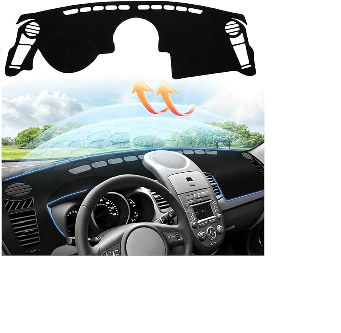 CARTIST Soul Dash Cover-Dashboard Cover for 2010 2011 2012 2013 Kia Soul No Glare Pad Dash Mat for Soul Interior Accessories[Non-Slip and Sun Protection]
