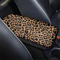 GLENLCWE Leopard Print Vehicle Center Console Armrest Cover Pad,Universal Fit Comfort Auto Center Console Cover for Most Vehicles Non Slip