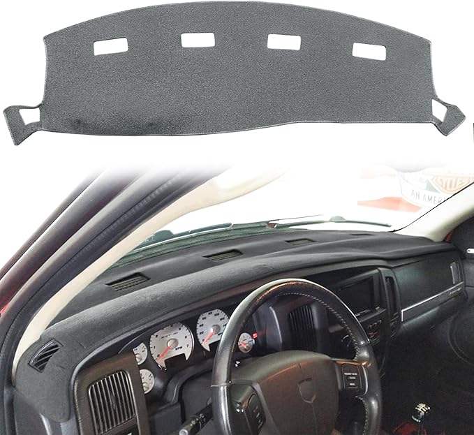 Yiz Dashboard Cover Dash Cover Mat Custom Fit for Dodge Ram 1500 2002-2005,2500/3500 2003-2005 (02-05 Dark Gray) Y22