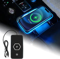 General Wireless Phone Charging Pad with Lighting Silicone Dual Charging Ports Quick Charger Station 15W Adapter for Smartphone Phone (USB Without Cigarette Lighter Adapter)