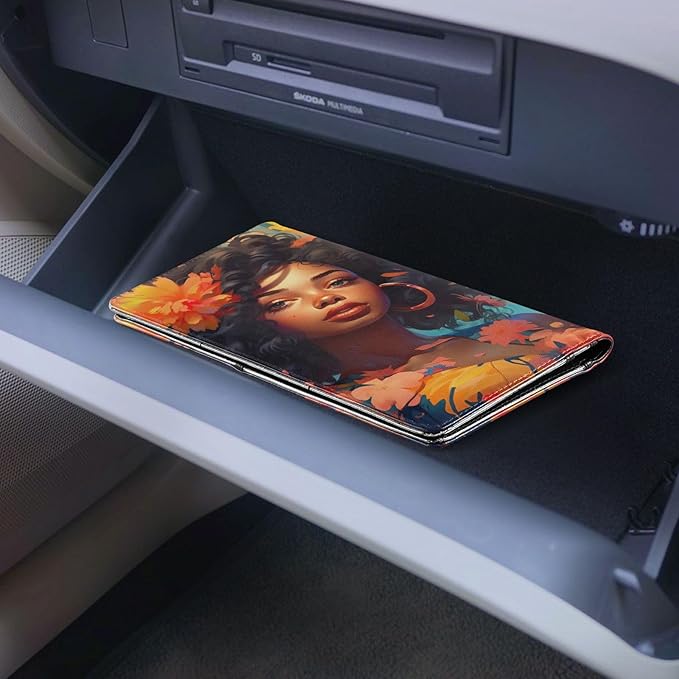 African American Black Women Car Registration and Insurance Holder Vehicle Glove Box Organizer Car Accessories Wallet Case for Women Men 202a1029