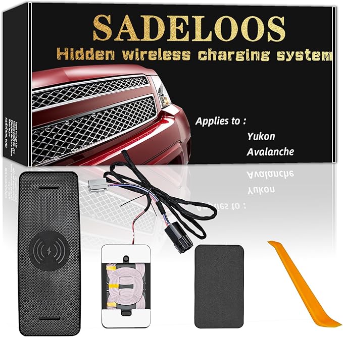 Center Console Armrest Wireless Charging Compatible with 2007 2008 2009 2010 2011 2012 2013 Chevy Silverado,Avalanche, Suburban,Tahoe/GMC Yukon, Sierra Center Console lid Wireless Charger