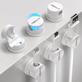 Magnetic Cable Clips 360° Rotation Cord Holder, 6Pack Cord Organizer 1s Lock Cable Smooth Adjustable Desk Organizers and Accessories, Adhesive Cord Clips for Nightstand,Phone,Wall,Car,Home Office