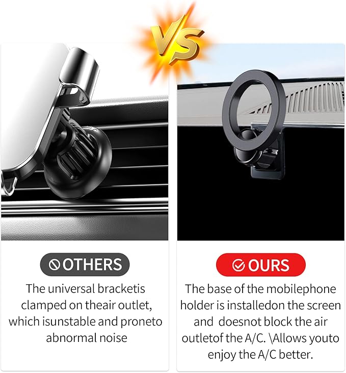 Car Phone Holder for 2024 2025 BMW 5 Series/i5 Accessories 14.9 inch Screen Fixed Clip, Phone Mount Compatible with MagSafe, Cell Phone Holder Does Not Affect Air Vent