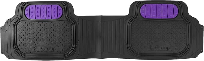 FH Group Car Floor Mats - Heavy-Duty Rubber Floor Mats for Cars, Universal Fit Full Set, Trimmable Automotive Floor Mats, ClimaProof Floor Mats For Most Sedan, SUV, Truck Floor Mats Purple