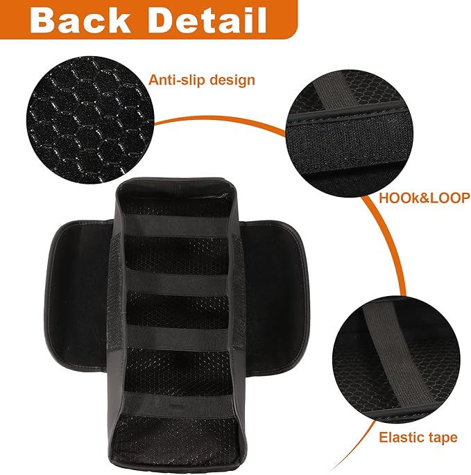 Center Console Armrest Cover for Toyota Camry 2007-2011 Accessories Arm Rest Pad Console Cushion Lid Middle Console Protector Black Leather with Pockets
