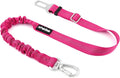 APakBak Dog Seat Belt for Car, Adjustable Dog Car Harness Seatbelt for Small Medium Large Dogs, Heavy Duty Travel Safety Restraint with Locking Aluminum Hook & Reflective Nylon Strap, Pink