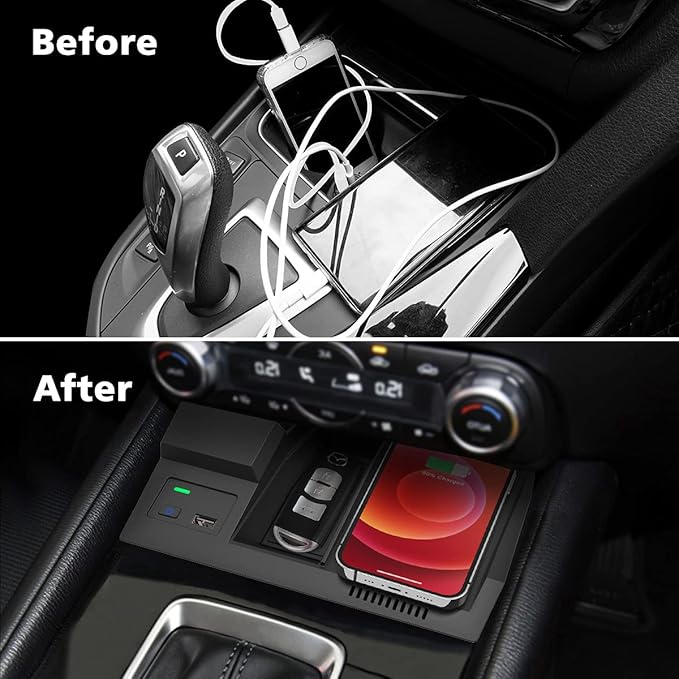 CreekT Wireless Car Charger for Mazda CX5 CX-5 2017-2025 Center Console Accessories, Wireless Phone Charging Pad for Mazda CX5 2017 2018 2019 2020 2021 2022 2023 2024 2025