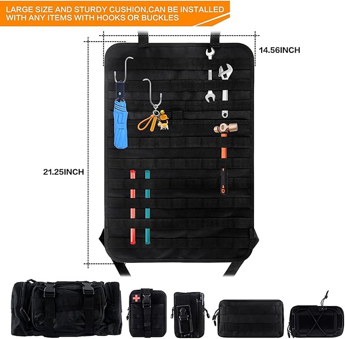 Z8 Tactical Front Seat Back Storage Bag/Hanger Bag Organizer with 5 Bags,Universal fits for All Vehicel