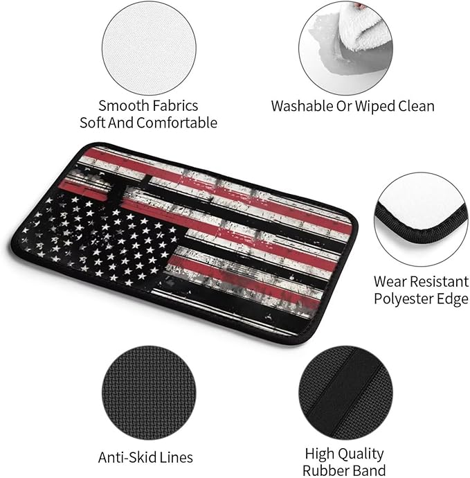 Retro American Flag Console Armrest Cover Pads Armrest Cushion Protector Car Interior Accessories Patriot Car Center Console Cushion Pad for SUV, Truck, Sedans