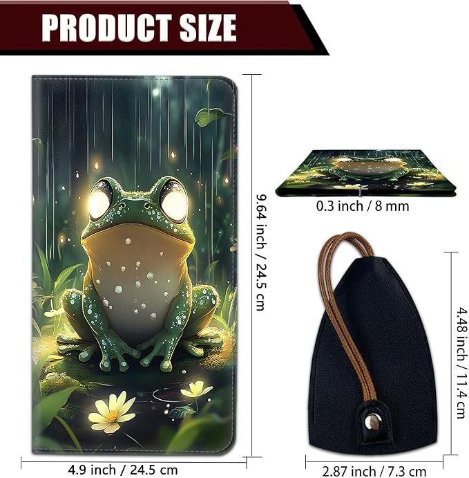 Car Document Holder with Magnetic Shut, Car Registration and Insurance Card Holder, Vehicle Glove Box Organizer Documents, Driver License, Auto Paperwork Organizer Wallet, Frog In The Rainforest