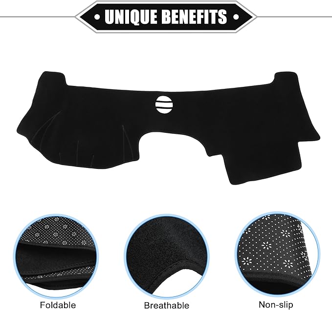 Dashboard Cover Compatible for Cadillac CTS 2004-2009, Non-Slip Polyester Black Dash Cover Mat Dash Board Protector Cover