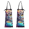 ALAZA Hanging Car Trash Bags Garbage Bag Trash Can for Back Seat Small Owl Coffee Washable Storage Bag Retractable 2 Pack