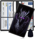 Car Document Holder with Magnetic Shut, Car Registration and Insurance Card Holder, Vehicle Glove Box Organizer Documents, Driver License, Auto Paperwork Organizer Wallet, Purple Dragon Pattern