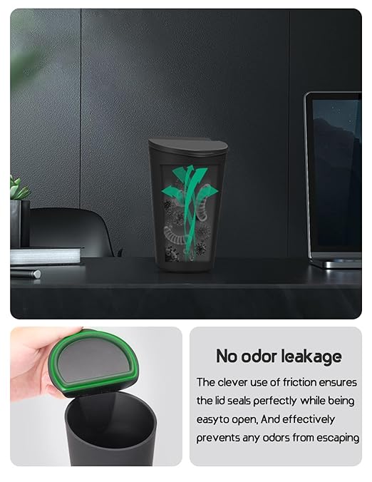 BMZX Car Trash Can with Lid Small Cup Holder Door Pocket Garbage Can Trash Bin Trash Container Fits Auto Home Office, Black 2Pcs