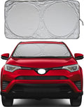 Car Windshield Sun Shade with Storage Pouch by A1 Sunshade Retractable Automotive Car Truck SUV Front Window Shield Blocker Screen Visor Protector Cover for Auto Interior Accessories for Heat Medium