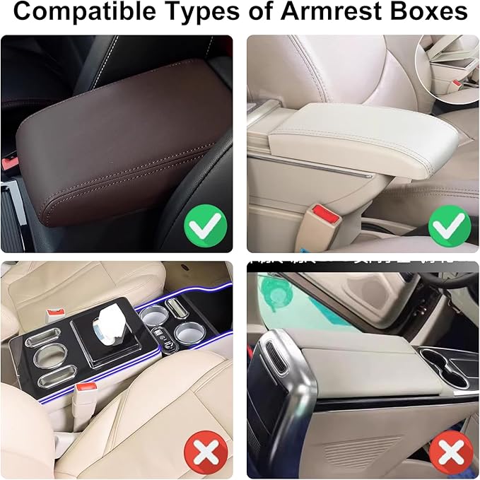 Bling Car Center Console Cover, Leather Car Arm Rest Cover Cushion with 2 Storage Bags, Universal Auto Armrest Protector Storage Box, Bling Accessories Interior for Most Vehicles (Yellow Diamond)