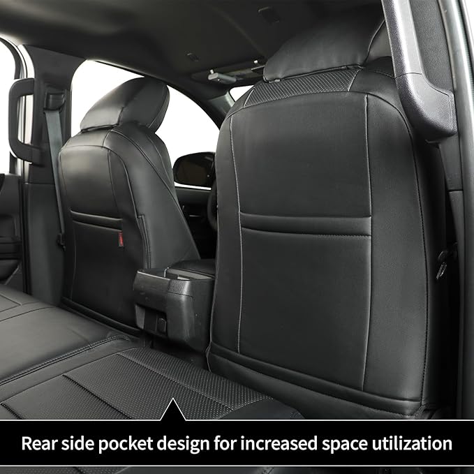 coverdream Front Tacoma Seat Covers Custom Fit for 2024 2025 2026 Toyota Tacoma SR,SR5,TRD Sport,TRD Off-Road,Limited,Fully Covered,Luxury Waterproof Leather Car Seat Protector (Front Row Only,Black)