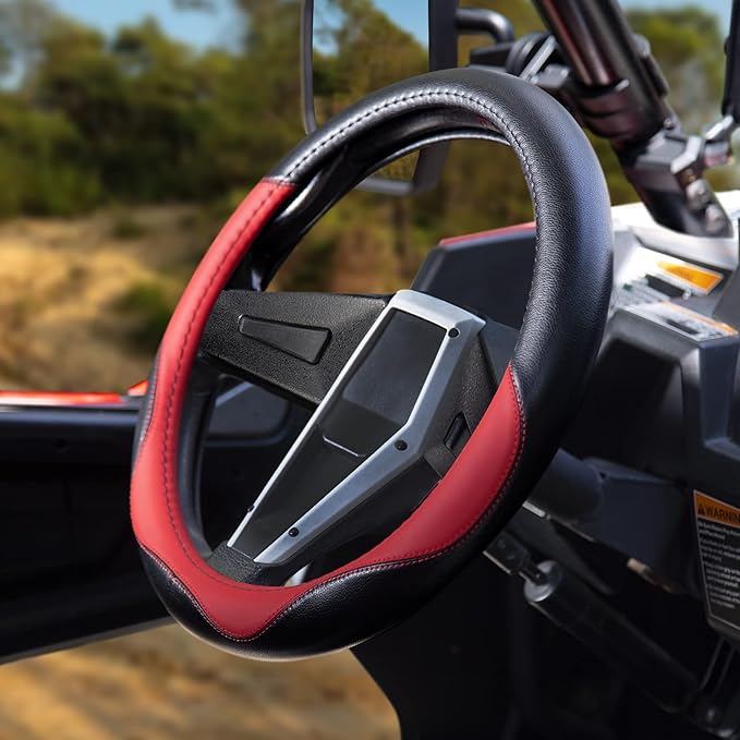 SHEJISI UTV Boat Steering Cover, 13.5"-14" Universal for Club Car DS, Yamaha & More - Non-Slip, Comfortable (Fashion)