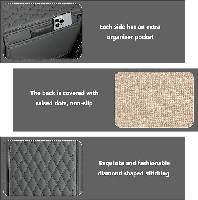 Car Center Console Cover for Hummer H2 2003-2009, Car Armrest Cover Cushion Arm Rest Cover Auto Interior Arm Rest Seat Box Pad Accessories,Grey