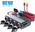 12V Socket Power Outlet, 10FT Cable 24V 216W Multi Port Outlet, 12 Volt Car Cigarette Lighter Adapter USB Charger Cigarette Lighter Socket, Power Supply Car Plug outlet Battery Adapter