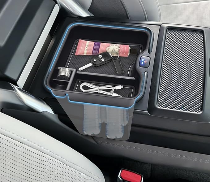 Center Console Organizer for Range Rover & Range Rover Sport 2023-2025 2026 Armrest Insert Tray Storage Box Interior Accessories with Refrigerator (NOT Fit for Models Without Refrigerator)