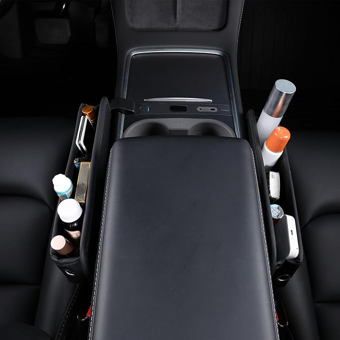 COPOZZ Car Seat Gap Filler Organizer - Universal Fit Car Seat Organizer & Seat Gap Storage Box, Quick Installation to Securely Store Phone, Keys, Sunglasses and Small Essentials