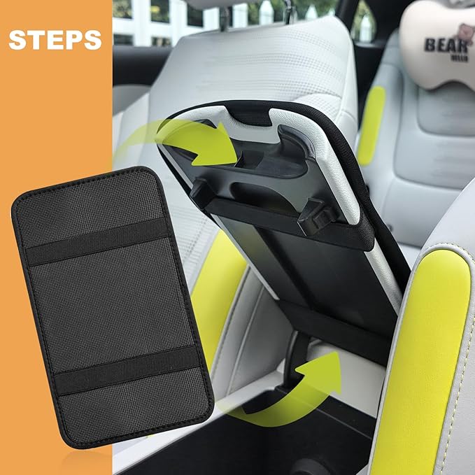 Adastrah Universal Car Center Console Cushion Pad,Dog Paw Print 2 Car Armrest Pad Car Armrest Seat Box Cover Protector for Most Vehicle, SUV, Truck, Car