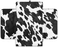 Wanyint Black White Cow Print Auto Center Console Pad Soft Armrest Box Mat Protector Non-Slip Middle Console Cover with Pockets Storage Bag Hand Rest Pillow Automobile Decor Accessories