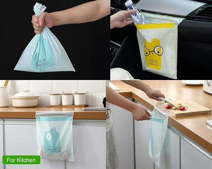 30pcs Car Trash Bag Disposable - Yellow Cartoon
