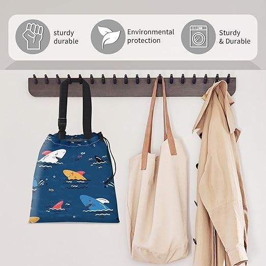 AFYEWKC Car Trash Bag Large Hanging Can for Back of Seat, Cute Waterproof Car Garbage Bag for Vehicle, Travelling, Outdoor Cute Cartoon Blue Shark