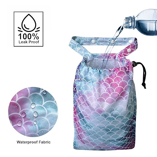 RMMOORORO Cute Hanging Car Trash Garbage Bag 100% Leakproof Waterproof Multipurpose for Car Back Front Seat Console with Hanging Strap (Mermaid)