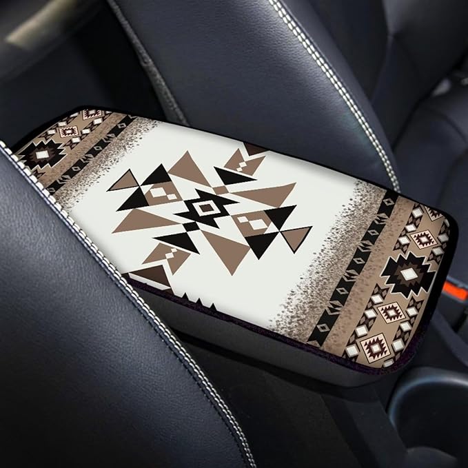 Car Center Console Armrest Cushion Cover Pad Soft Car Armrest Seat Box Cover Protector Auto Car Interior Accessories Decor, Southwest Native