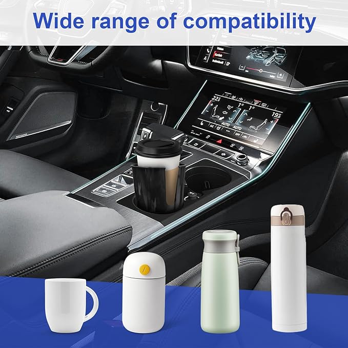 Cup Holder Expander for Car, 4 Inch Car Cup Holder Expander Adapter, Detachable Expander Car Coffee Mug Adapter Organizer, Car Cup Holder for 32-50 oz Bottles & Cups