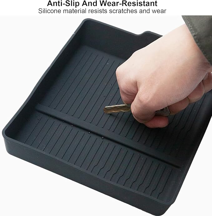3PCS Center Console Organizer Lower Storage Box for Tesla Model 3 Highland 2024 2025, Silicone Console Organizer Tray New Tesla Interior Accessories