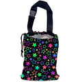 NHNXHWIA Colorful Stars Car Trash Bag,Neon Stars Hanging Drawstring Car Garbage Bag,Waterproof Canvas Car Back Seat Organizer with Adjustable Buckle,for Vehicles,SUVs,Camping,Road Trips