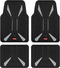 Rubbermaid Car Mat Full Set, Universal Trim-to-Fit Heavy-Duty Car Floor Mats – 4-Piece Set for All Weather Protection – Durable Rubber Mat for Cars, Trucks, SUVs & Vans-Gray