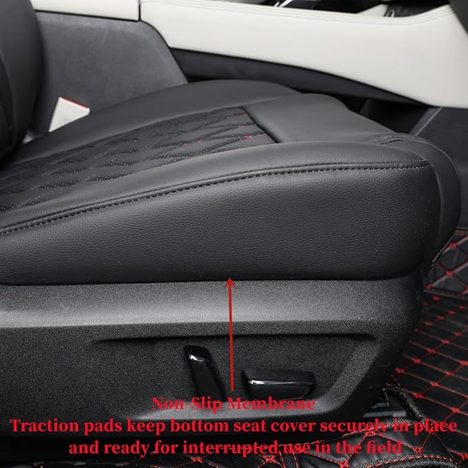 coverdream Full Set Custom Fit Rogue Car Seat Covers for Nissan Rogue Hybrid,Sport 2020 2021 2022,Full Coverage Leather Seat Protector(Black/Red)